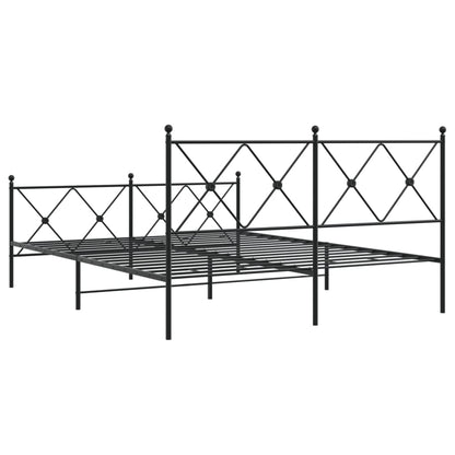 Giroletto con Testiera e Pediera Metallo Nero 150x200 cm | homemem39