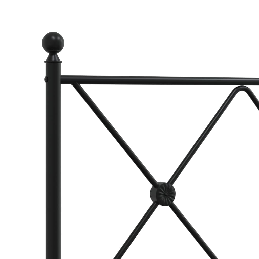 Giroletto con Testiera e Pediera Metallo Nero 150x200 cm | homemem39