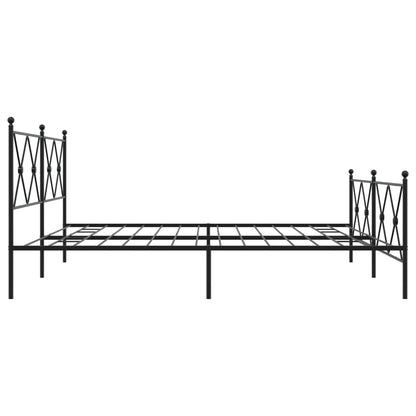 Giroletto con Testiera e Pediera Metallo Nero 183x213 cm | homemem39