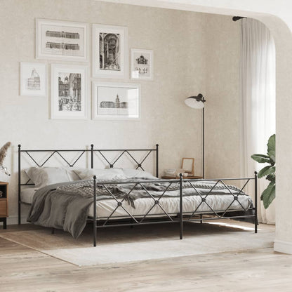 Giroletto con Testiera e Pediera Metallo Nero 183x213 cm | homemem39