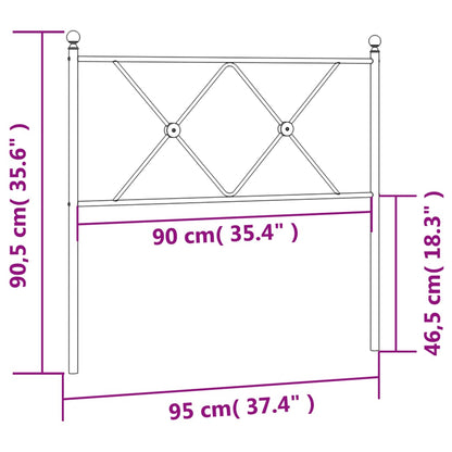 Testiera in Metallo Nero 90 cm