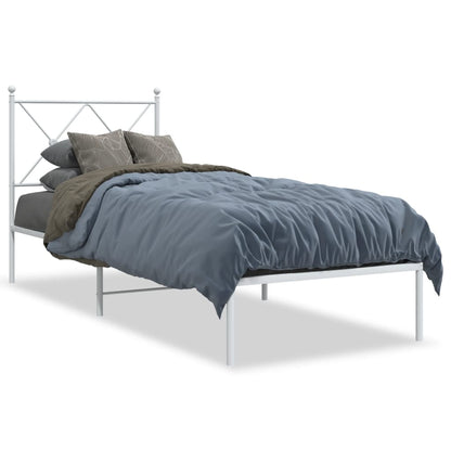 Giroletto senza Materaso con Testiera Metallo Bianco 75x190 cm | homemem39