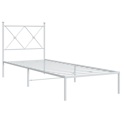 Giroletto senza Materaso con Testiera Metallo Bianco 75x190 cm | homemem39