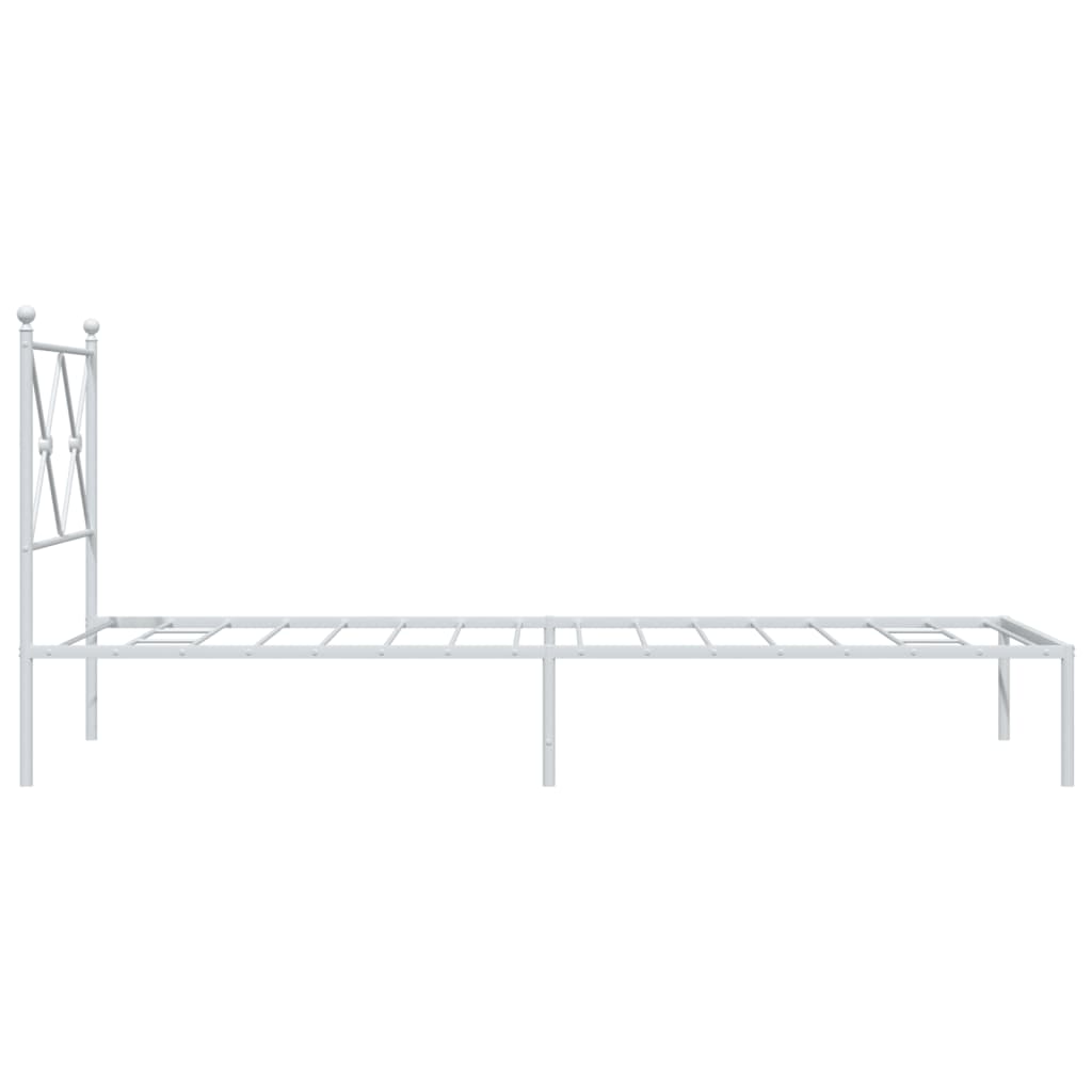 Giroletto senza Materaso con Testiera Metallo Bianco 75x190 cm | homemem39