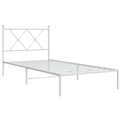 Giroletto con Testiera Metallo Bianco 90x190 cm | homemem39