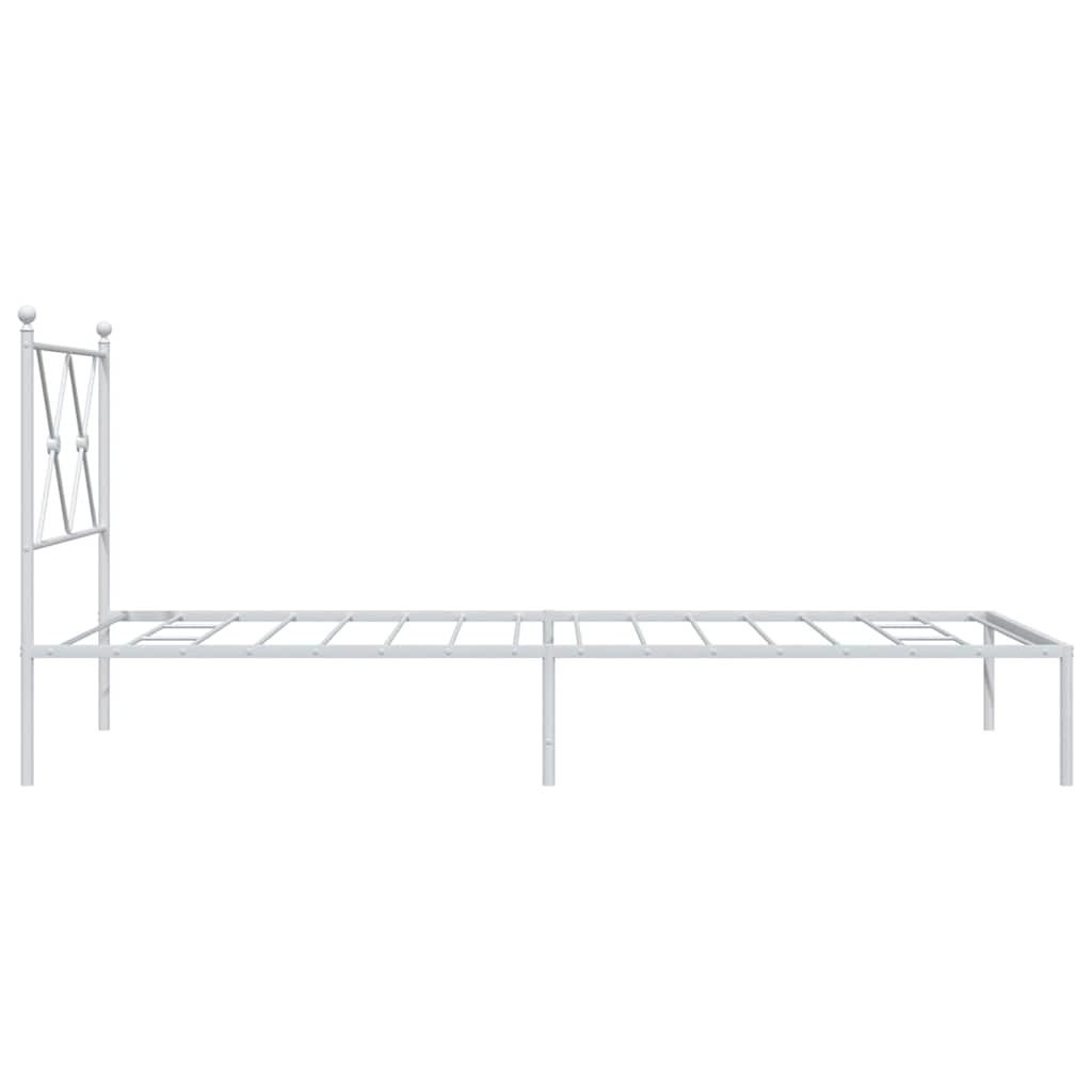 Giroletto con Testiera Metallo Bianco 90x190 cm | homemem39