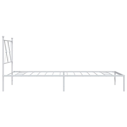 Giroletto con Testiera Metallo Bianco 90x190 cm | homemem39