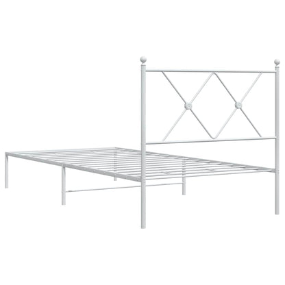 Giroletto con Testiera Metallo Bianco 90x190 cm | homemem39