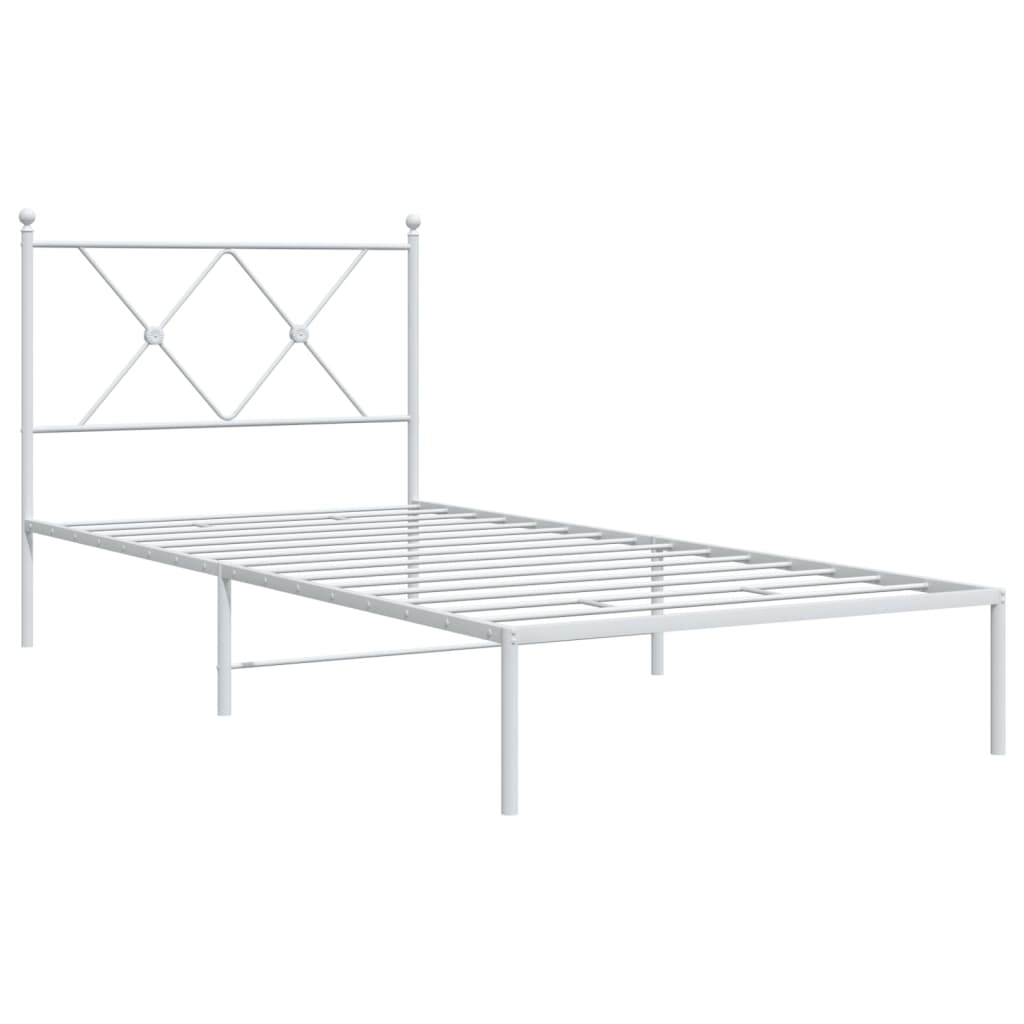 Giroletto con Testiera Metallo Bianco 90x200 cm | homemem39
