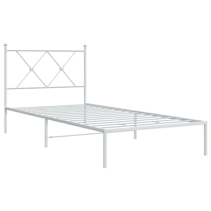 Giroletto con Testiera Metallo Bianco 90x200 cm | homemem39