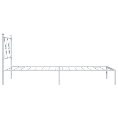 Giroletto con Testiera Metallo Bianco 90x200 cm | homemem39