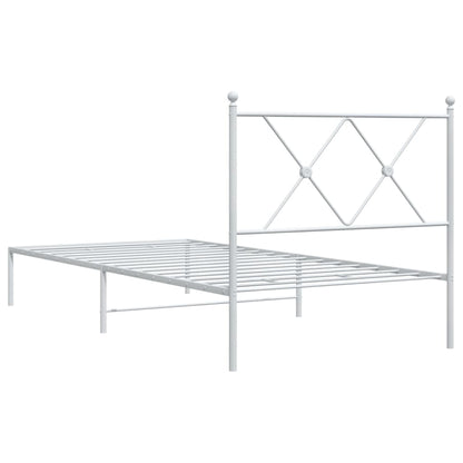 Giroletto con Testiera Metallo Bianco 90x200 cm | homemem39