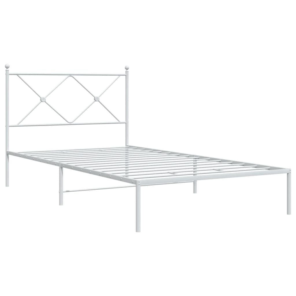 Giroletto con Testiera Metallo Bianco 100x190 cm | homemem39