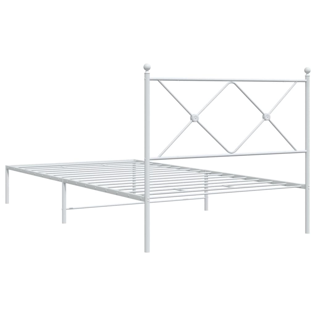 Giroletto con Testiera Metallo Bianco 100x190 cm | homemem39