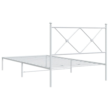 Giroletto con Testiera Metallo Bianco 100x190 cm | homemem39