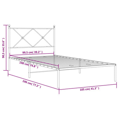 Giroletto con Testiera Metallo Bianco 100x190 cm | homemem39