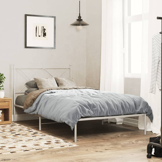 Giroletto con Testiera Metallo Bianco 100x190 cm | homemem39