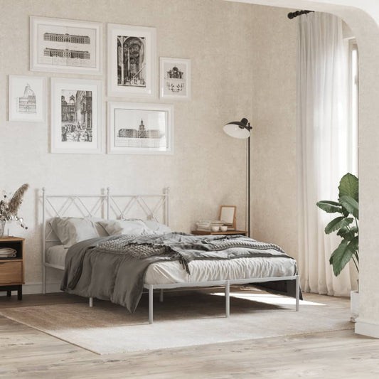 Giroletto con Testiera Metallo Bianco 120x190 cm | homemem39