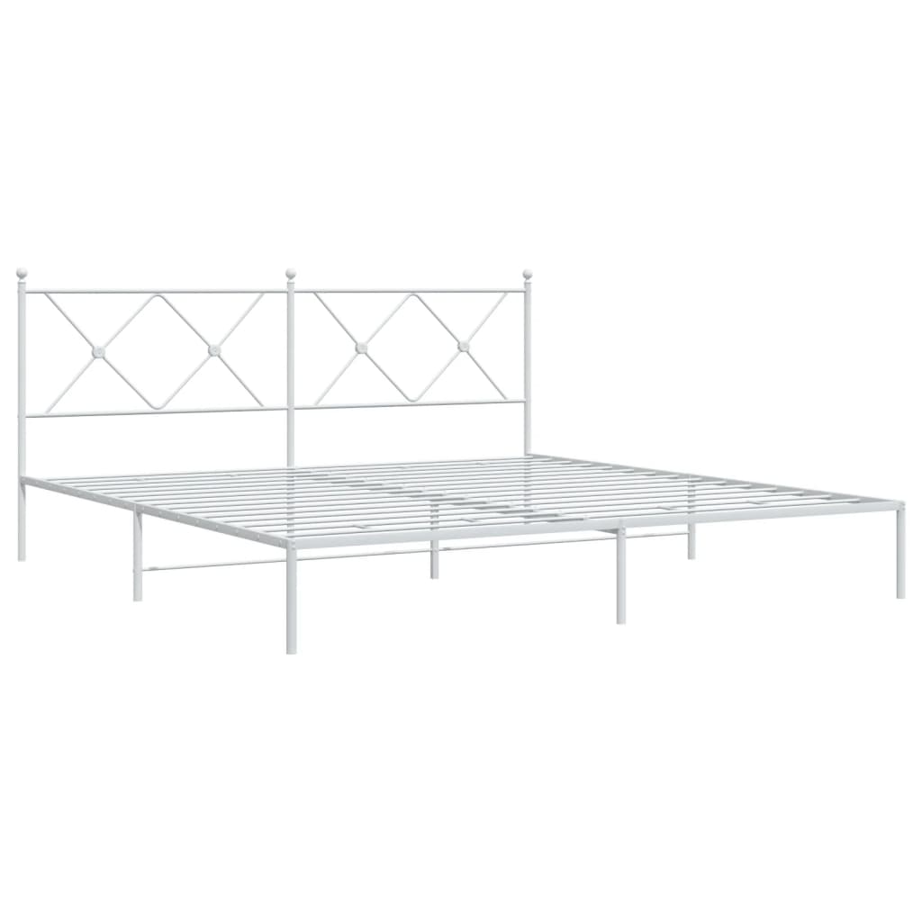 Giroletto con Testiera Metallo Bianco 183x213 cm | homemem39