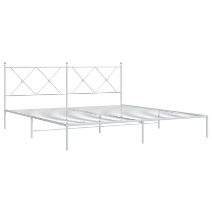 Giroletto con Testiera Metallo Bianco 183x213 cm | homemem39