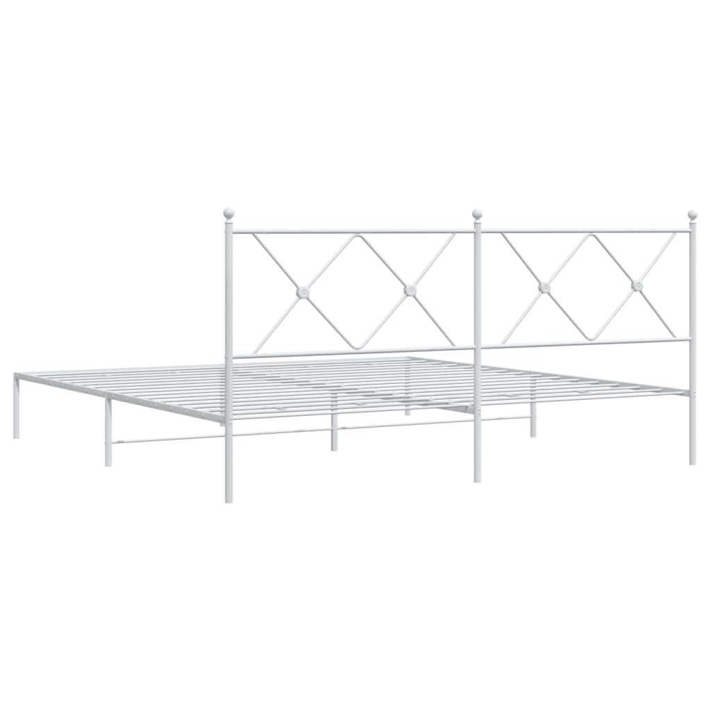 Giroletto con Testiera Metallo Bianco 183x213 cm | homemem39