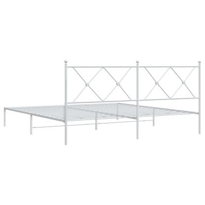 Giroletto con Testiera Metallo Bianco 183x213 cm | homemem39