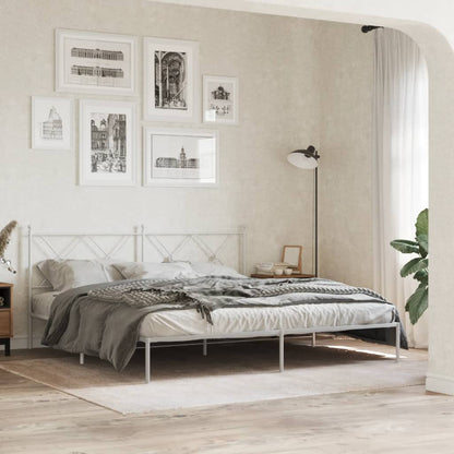Giroletto con Testiera Metallo Bianco 183x213 cm | homemem39