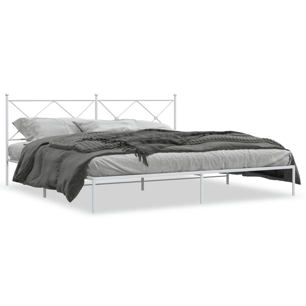 Giroletto con Testiera Metallo Bianco 193x203 cm | homemem39