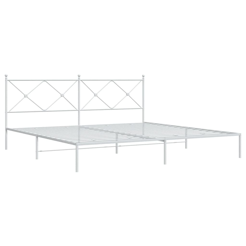 Giroletto con Testiera Metallo Bianco 193x203 cm | homemem39