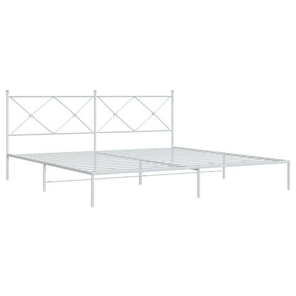Giroletto con Testiera Metallo Bianco 193x203 cm | homemem39