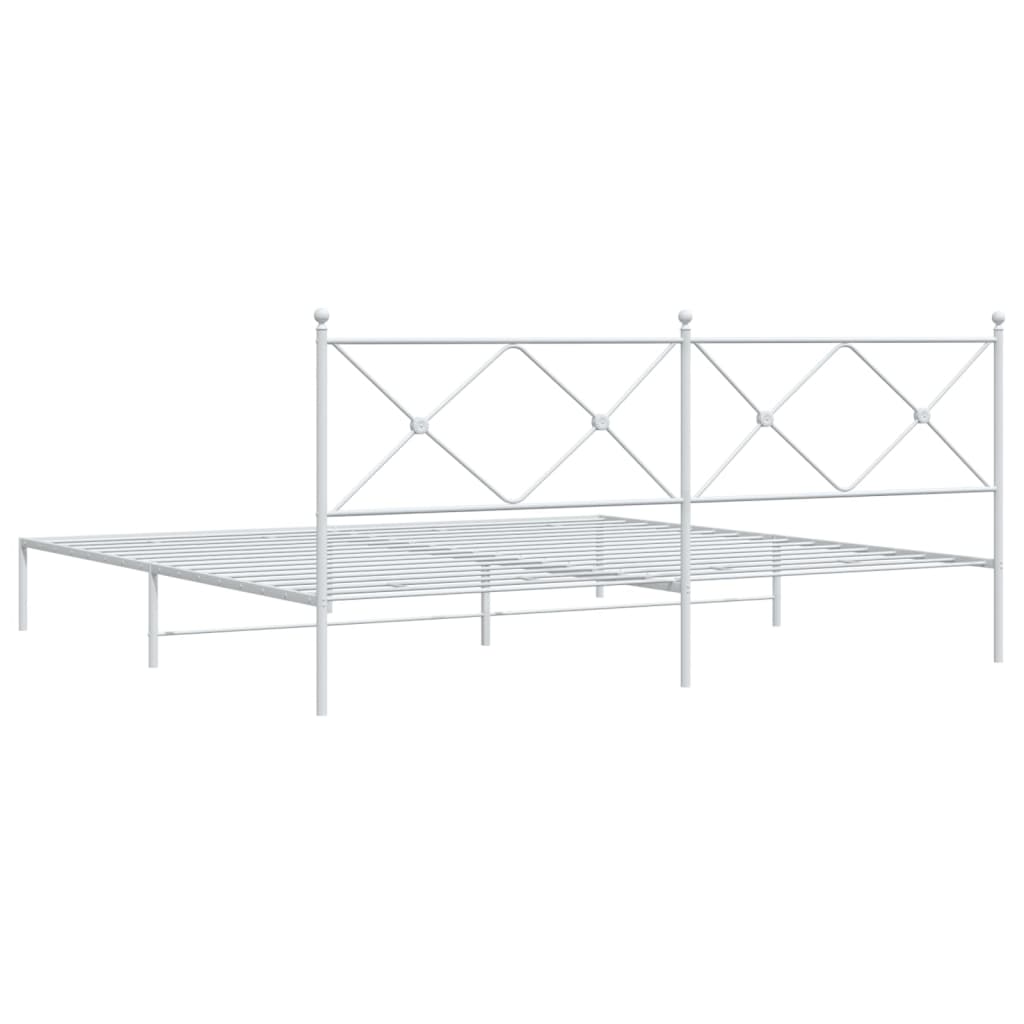 Giroletto con Testiera Metallo Bianco 193x203 cm | homemem39