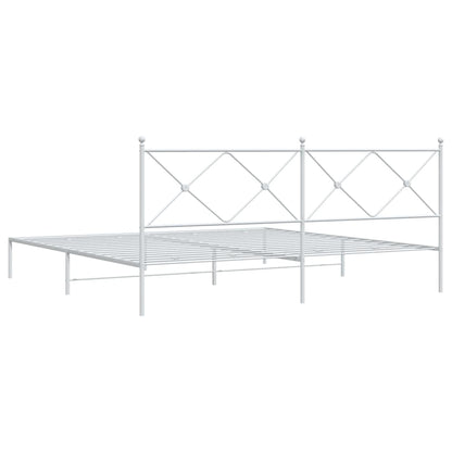 Giroletto con Testiera Metallo Bianco 193x203 cm | homemem39