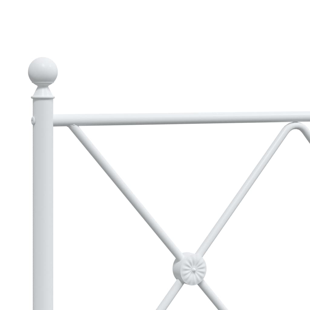 Giroletto con Testiera Metallo Bianco 193x203 cm | homemem39
