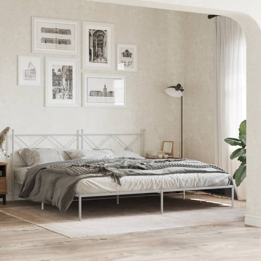 Giroletto con Testiera Metallo Bianco 193x203 cm | homemem39