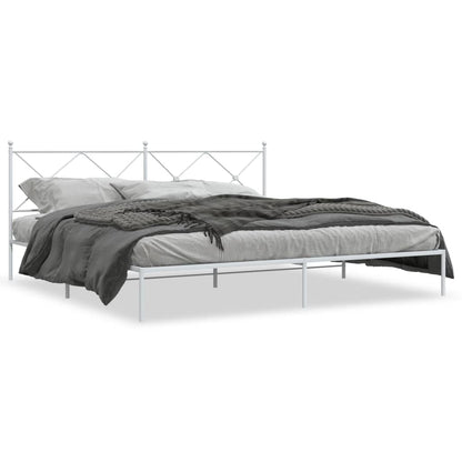 Giroletto con Testiera Metallo Bianco 200x200 cm | homemem39