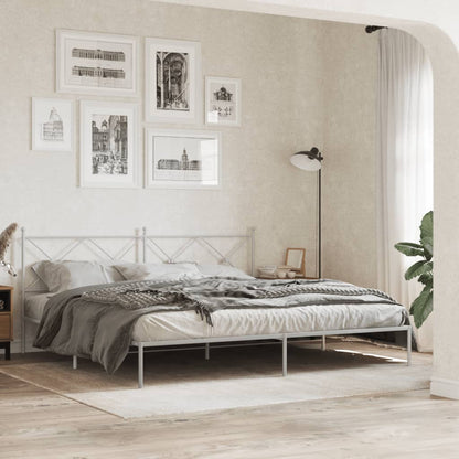 Giroletto con Testiera Metallo Bianco 200x200 cm | homemem39