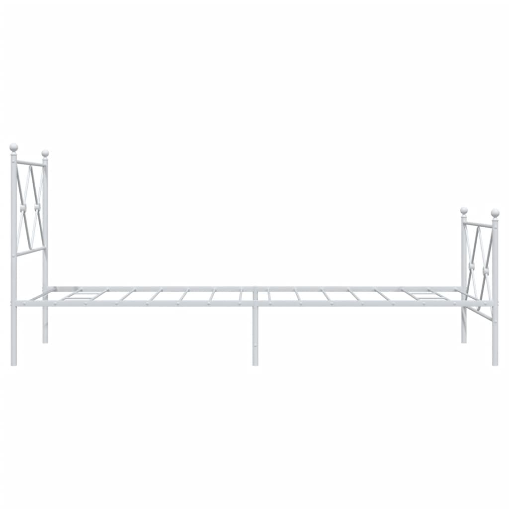 Giroletto con Testiera e Pediera Metallo Bianco 80x200 cm | homemem39