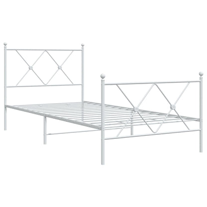 Giroletto con Testiera e Pediera Metallo Bianco 90x190 cm | homemem39