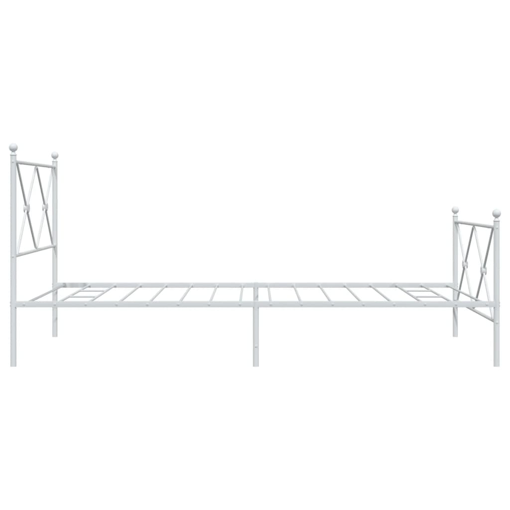 Giroletto con Testiera e Pediera Metallo Bianco 107x203 cm | homemem39