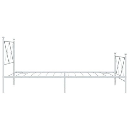 Giroletto con Testiera e Pediera Metallo Bianco 107x203 cm | homemem39