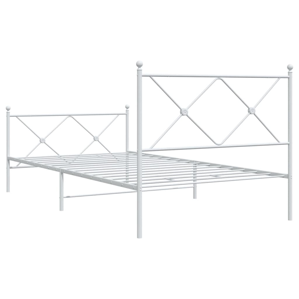 Giroletto con Testiera e Pediera Metallo Bianco 107x203 cm | homemem39