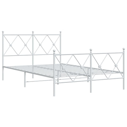 Giroletto con Testiera e Pediera Metallo Bianco 120x200 cm | homemem39