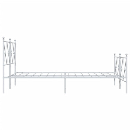Giroletto con Testiera e Pediera Metallo Bianco 120x200 cm | homemem39