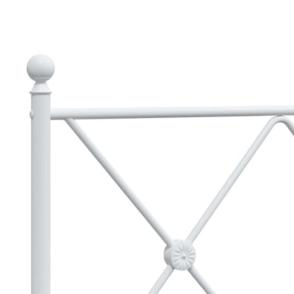 Giroletto con Testiera e Pediera Metallo Bianco 120x200 cm | homemem39