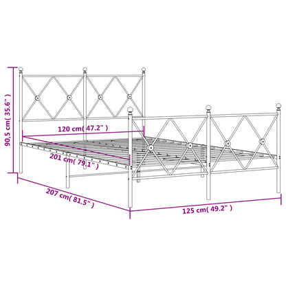Giroletto con Testiera e Pediera Metallo Bianco 120x200 cm | homemem39