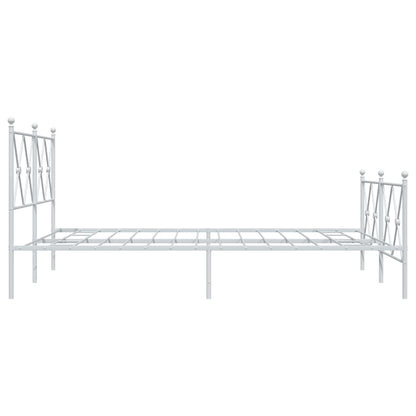 Giroletto con Testiera e Pediera Metallo Bianco 137x190 cm | homemem39
