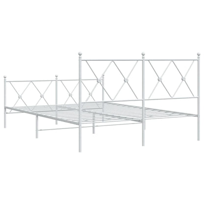 Giroletto con Testiera e Pediera Metallo Bianco 140x190 cm | homemem39