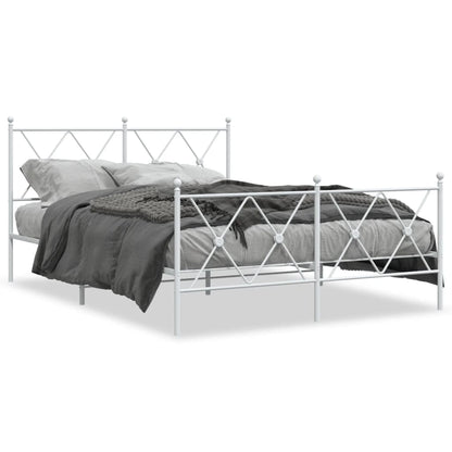 Giroletto con Testiera e Pediera Metallo Bianco 140x200 cm | homemem39