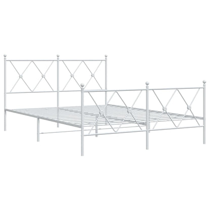 Giroletto con Testiera e Pediera Metallo Bianco 140x200 cm | homemem39