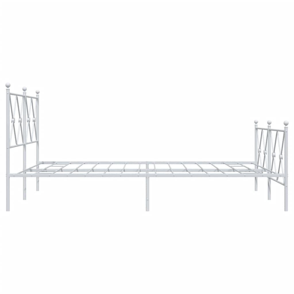 Giroletto con Testiera e Pediera Metallo Bianco 140x200 cm | homemem39